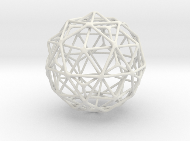 Nested Icosahedron in Dodecahedron in Icosidodecah in White Natural Versatile Plastic
