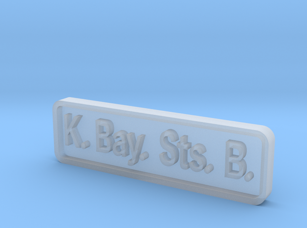 K. Bay. Sts. B. Locomotive Plate in Smooth Fine Detail Plastic