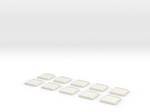 Square Model Base 1 Inch X10 in White Natural Versatile Plastic