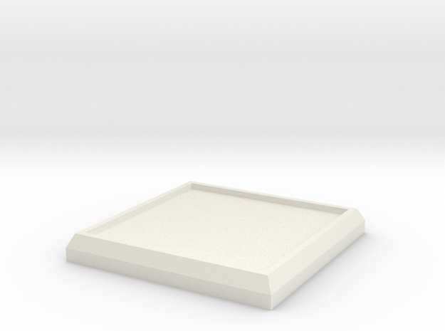 Square Model Base 1 Inch in White Natural Versatile Plastic