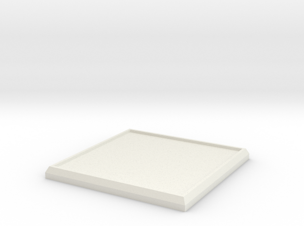 Square Model Base 40mm in White Natural Versatile Plastic