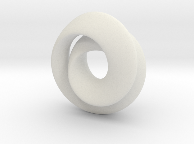 Hourglass - double mobius - small in White Natural Versatile Plastic