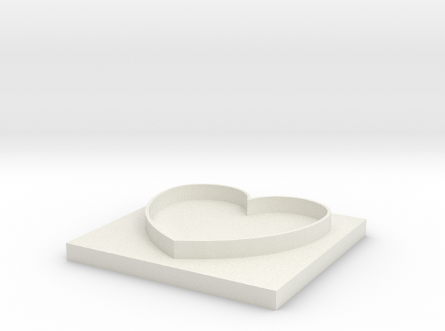 Heart Design-2 in White Natural Versatile Plastic
