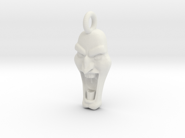 Mad Face - Pendant -v1d Side-Loop in White Natural Versatile Plastic
