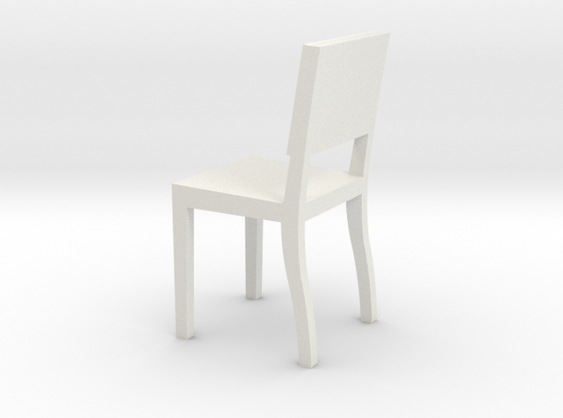 1:24 Square Chair 3 in White Natural Versatile Plastic