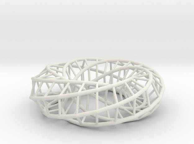 Moebius hexagon | Napkin Ring in White Natural Versatile Plastic