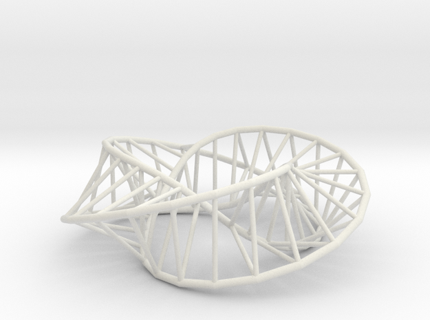 Moebius Triangle | Napkin Ring in White Natural Versatile Plastic