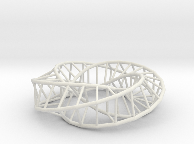 Moebius Square | Napkin Ring in White Natural Versatile Plastic