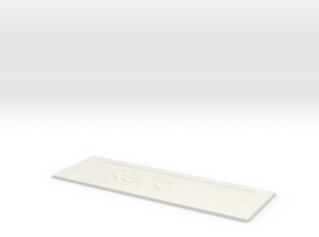 by kelecrea, engraved:    Reijo in White Natural Versatile Plastic