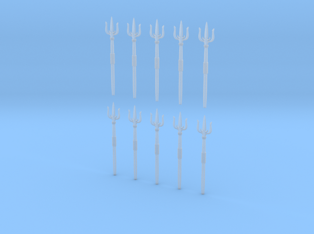 10 Monster Tridents 60mm Tall in Tan Fine Detail Plastic