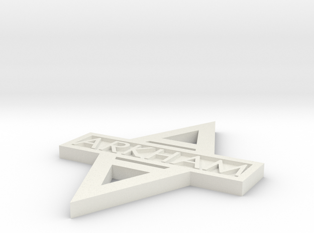 Arkham Logo double sided in White Natural Versatile Plastic