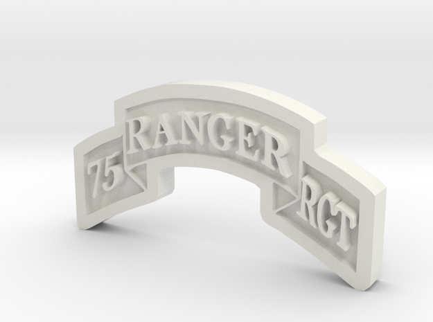 Ranger Scroll (75th Ranger RGMT) in White Natural Versatile Plastic