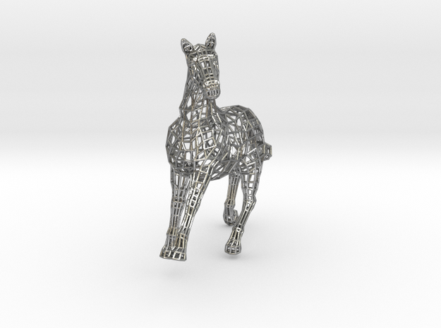2014 Year of the Horse- Polished Gold in Natural Silver