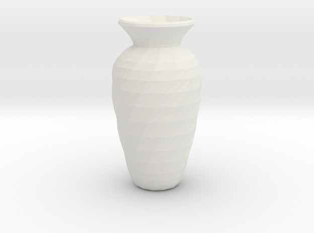 Twisted Vase in White Natural Versatile Plastic