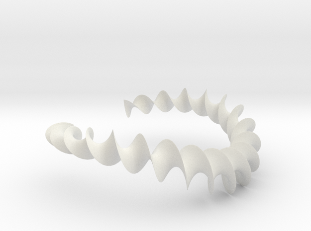 Spiral Necklace in White Natural Versatile Plastic