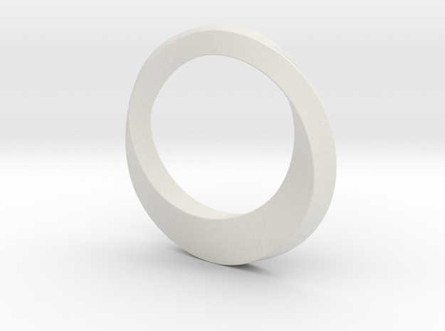 Mobius Ring in White Natural Versatile Plastic