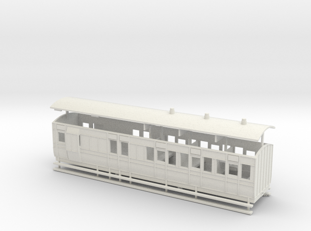 5.5mm scale LBER Brake Third Coach in White Natural Versatile Plastic