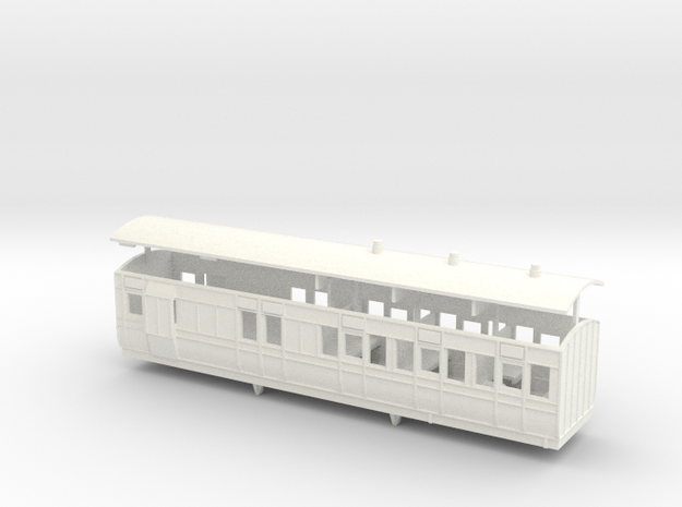 3mm scale LBER Brake Third Class Coach in White Processed Versatile Plastic