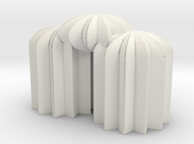 3Star12domes in White Natural Versatile Plastic