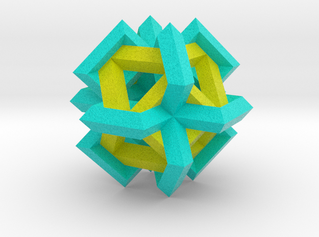 Cuboctahedron of Linked Frames in Full Color Sandstone