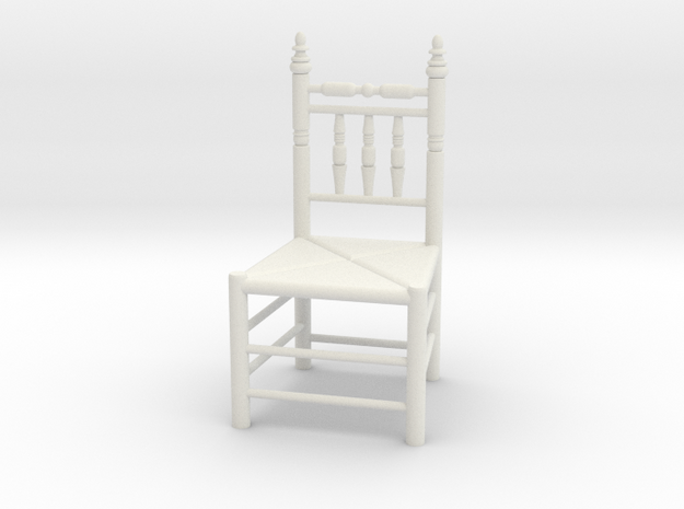 1:24 Pilgrim's Chair in White Natural Versatile Plastic