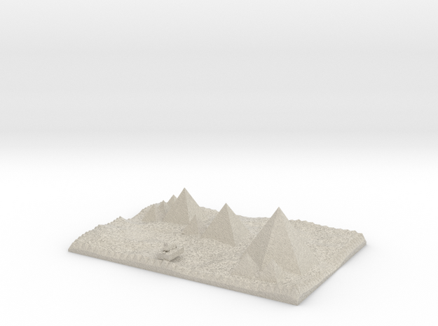 Pyramids Of Giza And Sphinx Model  in Natural Sandstone