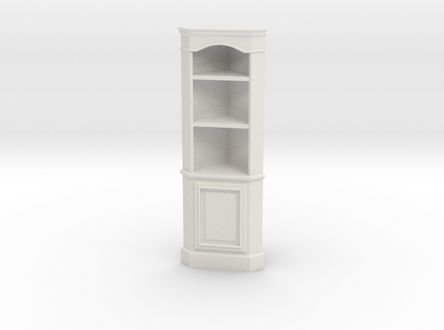 1:24 Corner Cabinet, Short in White Natural Versatile Plastic
