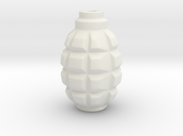 F1 (F-1) Grenade Mini Vase in White Natural Versatile Plastic
