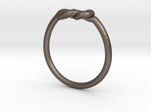 Infinity Knot-sz20 in Polished Bronzed Silver Steel