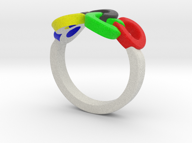 Olympic Ring-sz17 in Full Color Sandstone