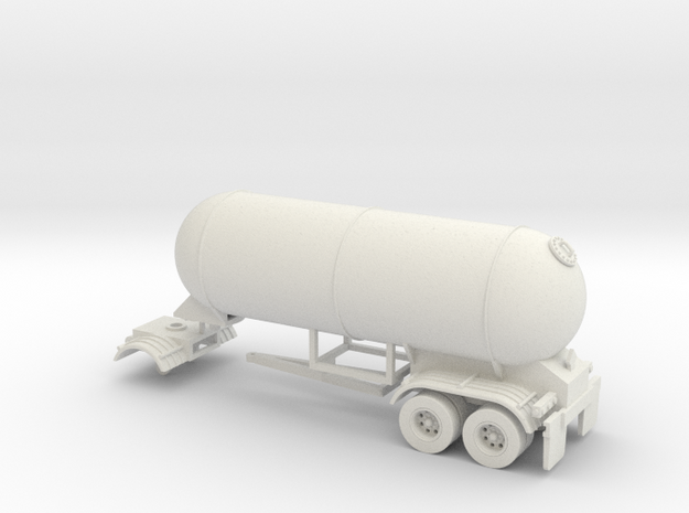 HO 1/87 LPG twin-axle Calf/Pup tanker, trailer 15 in White Natural Versatile Plastic