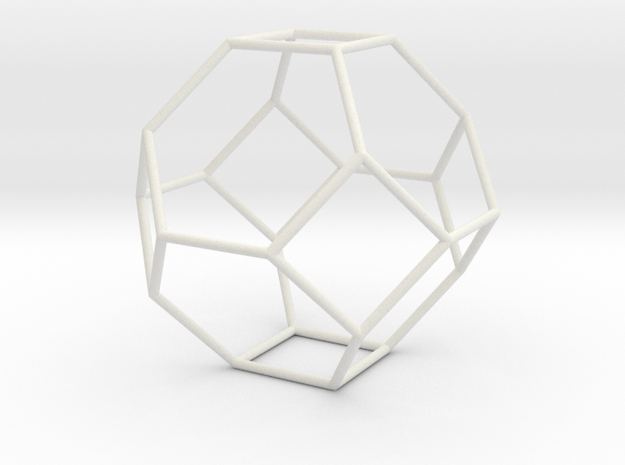 TruncatedOctahedron 100mm in White Natural Versatile Plastic