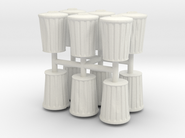 15mm DentedTrashCans in White Natural Versatile Plastic