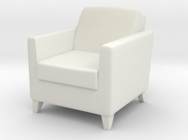 1:24 Arm Chair 1 in White Natural Versatile Plastic