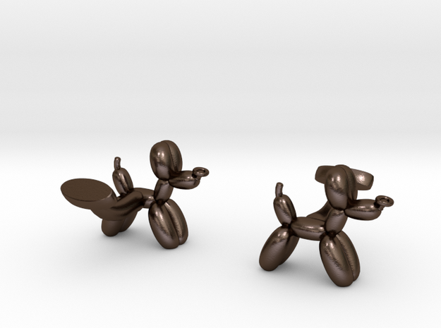 Balloon Dog Cufflinks in Polished Bronze Steel