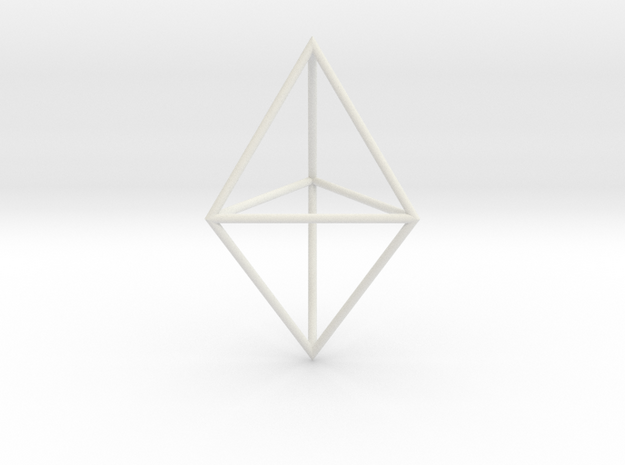 triangular dipyramid 70mm in White Natural Versatile Plastic