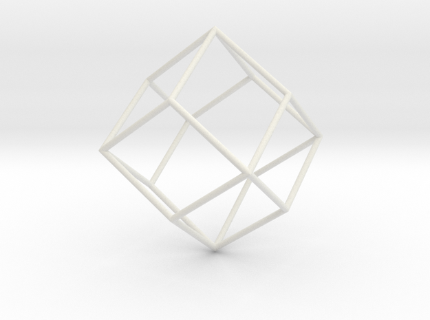 RhombicDodecahedron 70mm in White Natural Versatile Plastic