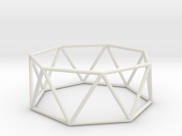 heptagonal antiprism 70mm in White Natural Versatile Plastic