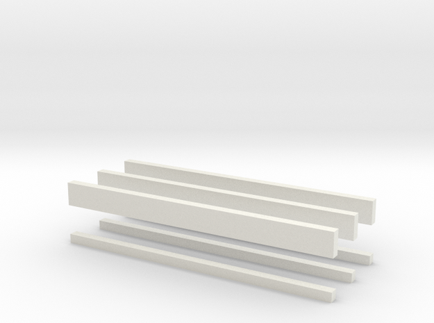 thin bars batch 2mm in White Natural Versatile Plastic