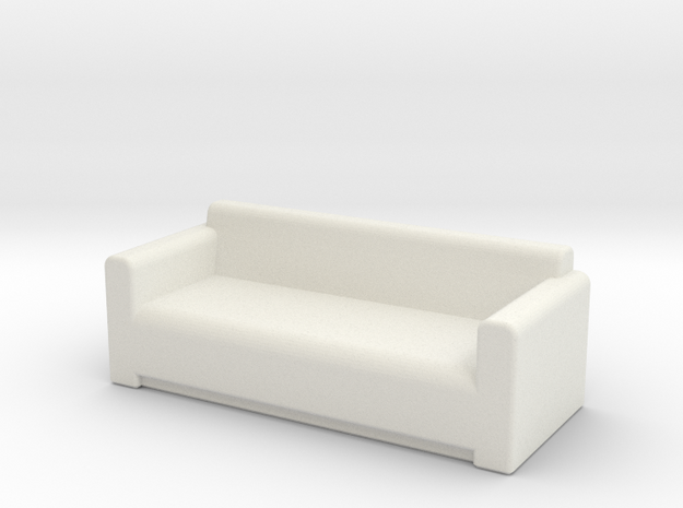 Comfy Sofa OO Scale in White Natural Versatile Plastic