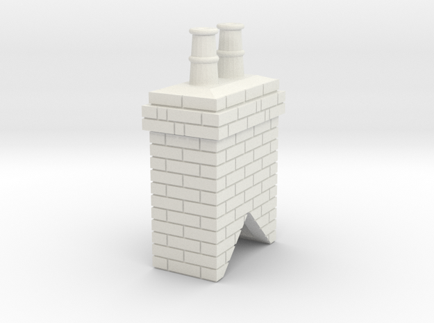 Chimney Stack 1 OO Scale in White Natural Versatile Plastic