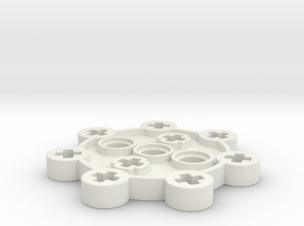 Radial Engine Crankshaft Plate in White Natural Versatile Plastic