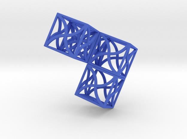 Twirl cubed puzzle part #2 in Blue Processed Versatile Plastic