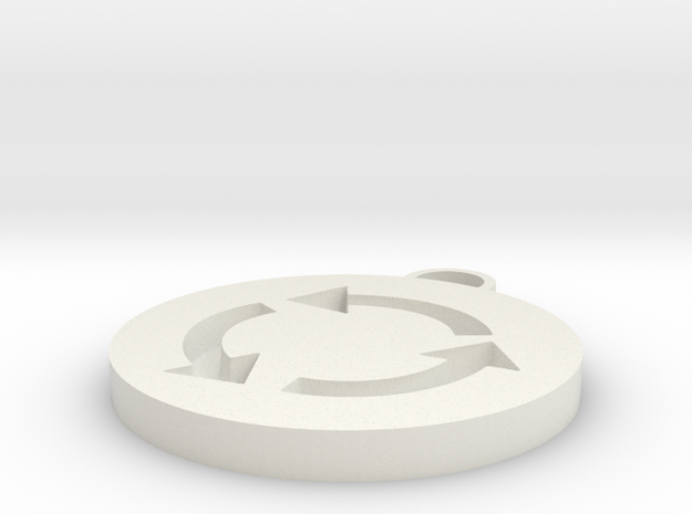 Roundabout Symbol in White Natural Versatile Plastic
