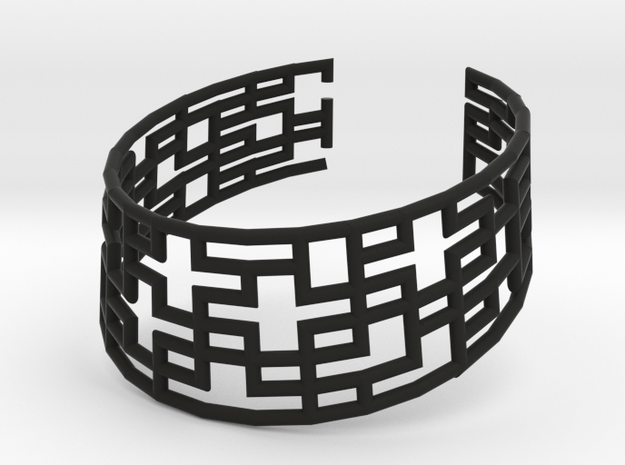 Collar Necklace S02-cylinders steel&plastic in Black Natural Versatile Plastic