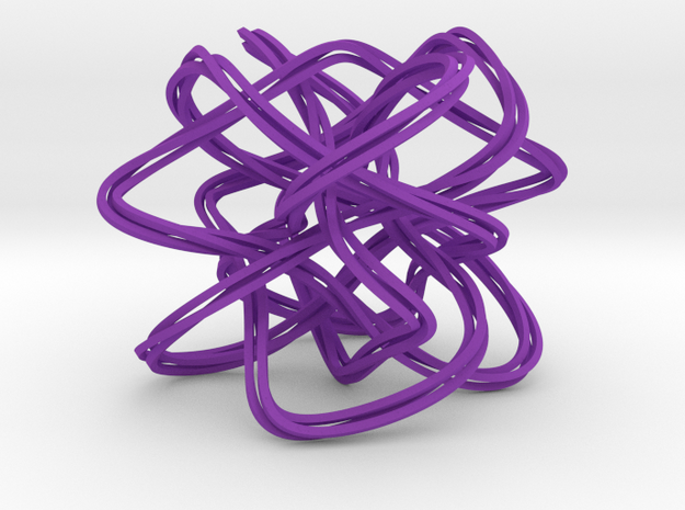 Lissajous Knot Knot (5, 6, 7), (3, 37) in Purple Processed Versatile Plastic