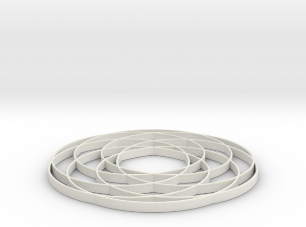 torus knot  fantasy 7-6 2D in White Natural Versatile Plastic