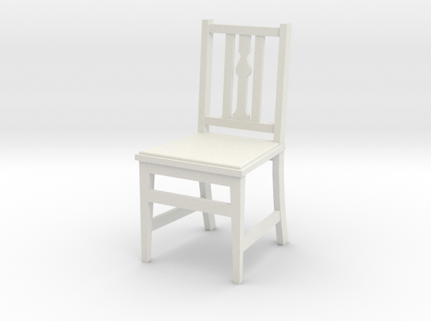 1:24 Arts & Crafts Chair, Low Back in White Natural Versatile Plastic