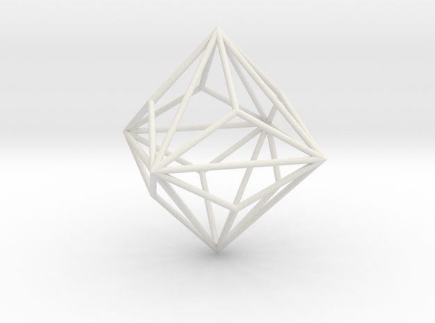 SmallTriakisOctahedron 70mm in White Natural Versatile Plastic