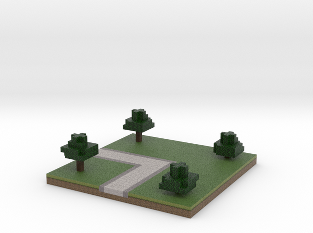30x30 L path (trees) (1mm series) in Full Color Sandstone